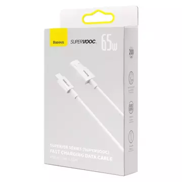 Kabel Baseus Superior Series SUPERVOOC USB-A na USB-C 65W 2m bílý