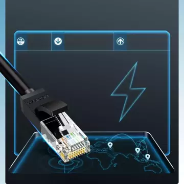 Kabel UGREEN Ethernet patch kabel RJ45 Cat 6 UTP 1000Mbps 20m černý (20166)