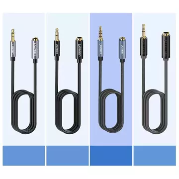 Kabel UGREEN adaptér prodlužovací kabel AUX mini jack 3,5 mm 2m modrý (AV118)