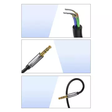 Kabel UGREEN adaptér prodlužovací kabel AUX mini jack 3,5 mm 2m modrý (AV118)