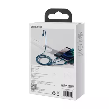 Kabel USB 3w1 Baseus Superior Series, USB do micro USB / USB-C / Lightning, 3,5 A, 1,2 m (niebieski)