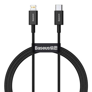 Kabel USB-C do Lightning Baseus Superior Series, 20W, PD, 1m (černý)