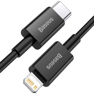 Kabel USB-C do Lightning Baseus Superior Series, 20W, PD, 1m (černý)