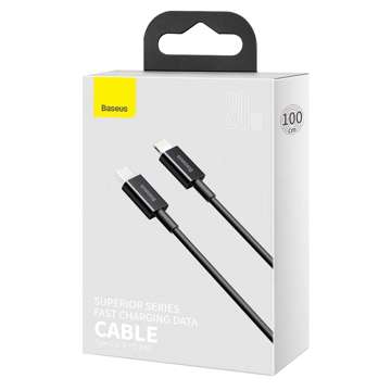 Kabel USB-C do Lightning Baseus Superior Series, 20W, PD, 1m (černý)