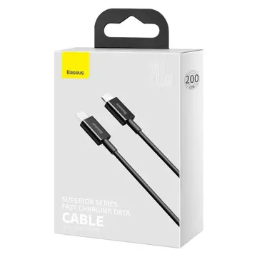 Kabel USB-C do Lightning Baseus Superior Series, 20W, PD, 2m (černý)