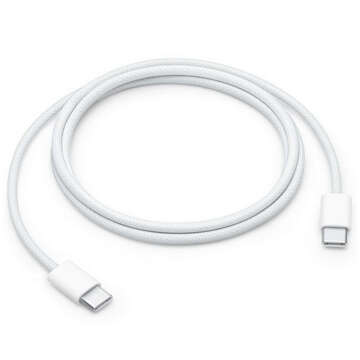 Kabel USB-C typu C Silný rychlý 60W PD 1M pro iPhone 15 Alogy nylonový kabel bílý