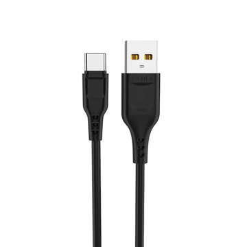 Kabel USB na USB-C typu C Denmen D01T Fast Charge 2,4A 1m černý