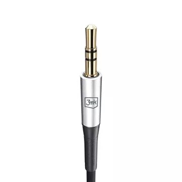 Kabel audio adaptéru USB-C Typ C na Mini Jack 3,5mm kabel 1m 3mk AUX kabel černý a stříbrný