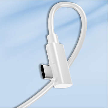 Kabel pro VR brýle Alogy USB-C Typ C 5m kabel pro Oculus Link Quest 1 2 Bílá Spona na kabel