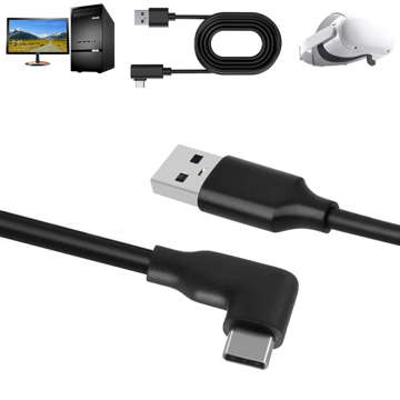 Kabel pro VR brýle Alogy USB to USB Type-C 5m kabel pro Oculus Link Quest 1 2 Black