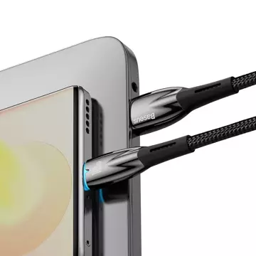 Kabel pro rychlé nabíjení Baseus Glimmer Series USB-A – USB-C 100 W 480 Mb/s 1 m černý