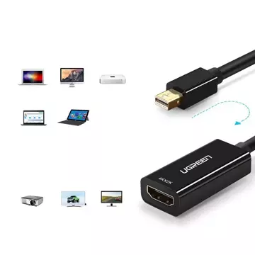 Kabelový adaptér UGREEN FHD (1080p) HDMI (samice) - Mini DisplayPort (samec - Thunderbolt 2.0) bílý (MD112 10460)