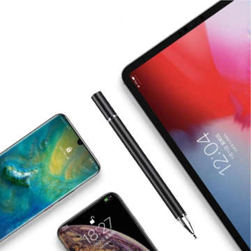 Kapacitní dotykový stylus Alogy 2 v 1 pro obrazovku telefonu a tabletu s perem Černá