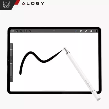 Kapacitní dotykový stylus Alogy 2 v 1 pro obrazovku telefonu tablet s perem Bílá