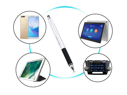 Kapacitní stylus Alogy 2v1 pro displej tabletového telefonu Silver