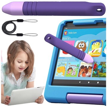 Kapacitní stylus dotykové pero pro telefon a tablet Alogy stylus pro děti 10 cm fialové