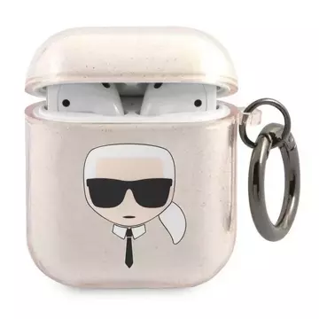 Karl Lagerfeld KLA2UKHGD kryt AirPods złoty/zlatý Glitter Karl`s Head