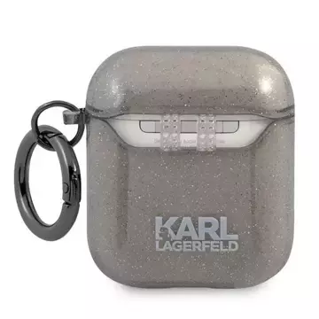 Karl Lagerfeld KLA2UKHGK kryt AirPods černý/černý Glitter Karl`s Head