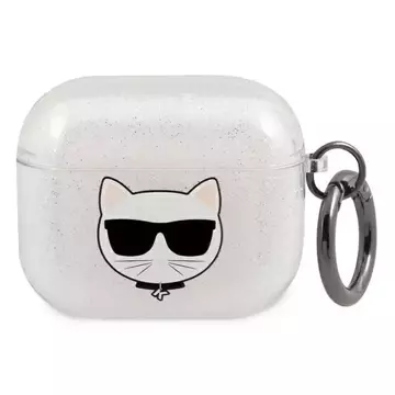 Karl Lagerfeld KLA3UCHGS kryt AirPods 3 srebrny/stříbrný Glitter Choupette