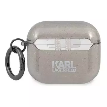 Karl Lagerfeld KLA3UKHGK kryt AirPods 3 černý/černý Glitter Karl`s Head