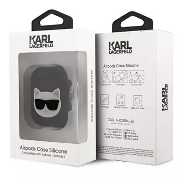Karl Lagerfeld KLACA2SILCHBK kryt AirPods černý/černý silikonový chupette