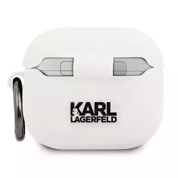 Karl Lagerfeld KLACA3SILCHWH kryt AirPods 3 bílá / bílá silikonová chupette