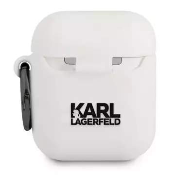 Karl Lagerfeld KLACCSILKHWH kryt AirPods bílý / bílý Silikonový Ikonik