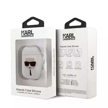 Karl Lagerfeld KLACCSILKHWH kryt AirPods bílý / bílý Silikonový Ikonik