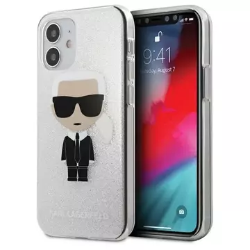 Karl Lagerfeld KLHCP12SPCUTRIKSL iPhone 12 mini 5,4" srebrny/stříbrný pevný obal Glitter Ikonik Karl