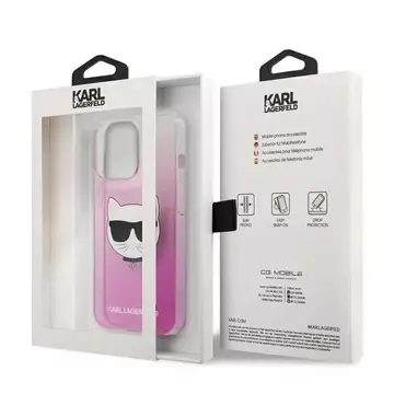 Karl Lagerfeld KLHCP13LCTRP iPhone 13 Pro / 13 6,1" pevné pouzdro růžové / růžové Choupette Head