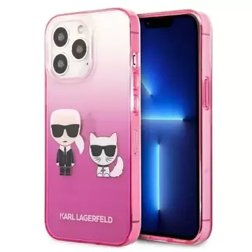 Karl Lagerfeld KLHCP13LTGKCP iPhone 13 Pro / 13 6,1" pevný obal růžový / růžový Gradient Ikonik Karl