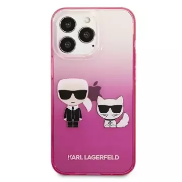 Karl Lagerfeld KLHCP13LTGKCP iPhone 13 Pro / 13 6,1" pevný obal růžový / růžový Gradient Ikonik Karl