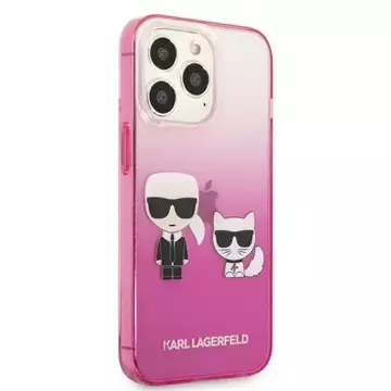 Karl Lagerfeld KLHCP13LTGKCP iPhone 13 Pro / 13 6,1" pevný obal růžový / růžový Gradient Ikonik Karl