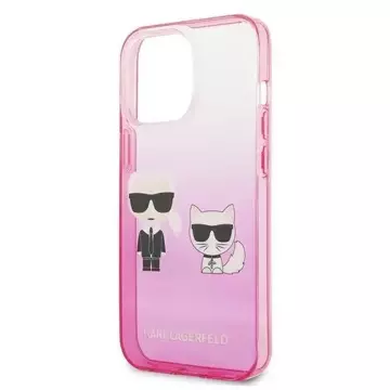 Karl Lagerfeld KLHCP13LTGKCP iPhone 13 Pro / 13 6,1" pevný obal růžový / růžový Gradient Ikonik Karl