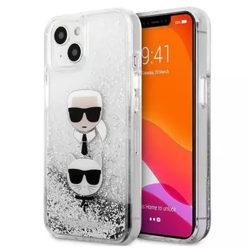 Karl Lagerfeld KLHCP13SKICGLS iPhone 13 mini 5,4" srebrny/stříbrný pevný obal Liquid Glitter Karl