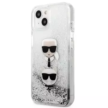 Karl Lagerfeld KLHCP13SKICGLS iPhone 13 mini 5,4" srebrny/stříbrný pevný obal Liquid Glitter Karl