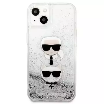 Karl Lagerfeld KLHCP13SKICGLS iPhone 13 mini 5,4" srebrny/stříbrný pevný obal Liquid Glitter Karl