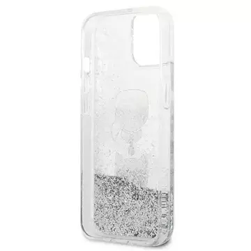 Karl Lagerfeld KLHCP13SKICGLS iPhone 13 mini 5,4" srebrny/stříbrný pevný obal Liquid Glitter Karl