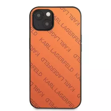 Karl Lagerfeld KLHCP13SPTLO ochranné pouzdro na telefon pro Apple iPhone 13 Mini 5,4" pevný obal oranžový/oranžový Perforated Allover