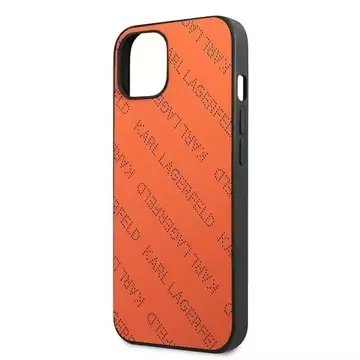 Karl Lagerfeld KLHCP13SPTLO ochranné pouzdro na telefon pro Apple iPhone 13 Mini 5,4" pevný obal oranžový/oranžový Perforated Allover