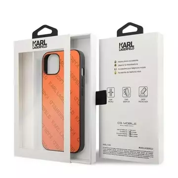 Karl Lagerfeld KLHCP13SPTLO ochranné pouzdro na telefon pro Apple iPhone 13 Mini 5,4" pevný obal oranžový/oranžový Perforated Allover