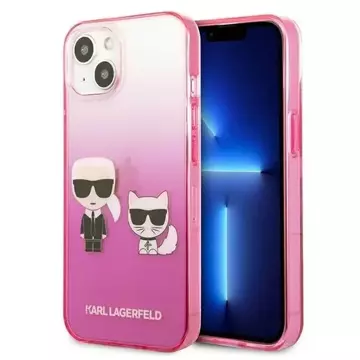 Karl Lagerfeld KLHCP13STGKCP iPhone 13 mini 5,4" pevný obal růžový / růžový Gradient Ikonik Karl