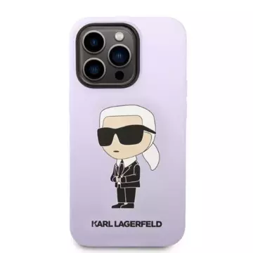 Karl Lagerfeld KLHCP14XSNIKBCU obal pro iPhone 14 Pro Max 6,7" pevný obal silikonový Ikonik fialový/fialový