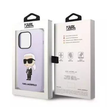 Karl Lagerfeld KLHCP14XSNIKBCU obal pro iPhone 14 Pro Max 6,7" pevný obal silikonový Ikonik fialový/fialový