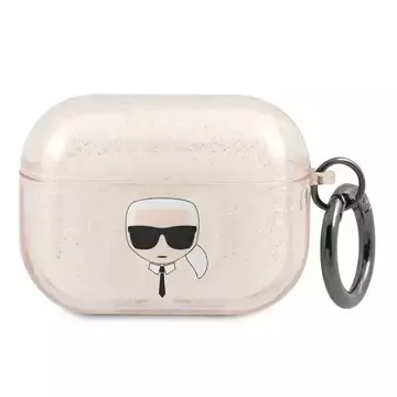 Karl Lagerfeld Kryt KLAPUKHGD AirPods Pro złoty/zlatý Glitter Karl`s Head