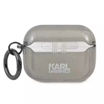 Karl Lagerfeld Kryt KLAPUKHGK AirPods Pro černý/černý Glitter Karl`s Head