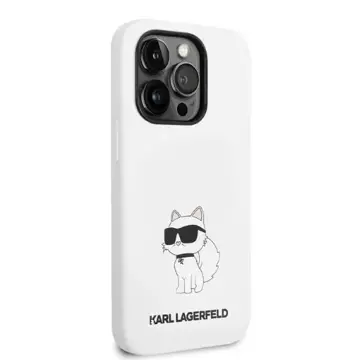 Karl Lagerfeld Pouzdro KLHMP14XSNCHBCH pro iPhone 14 Pro Max 6,7" pevné pouzdro Silikonová Choupette MagSafe bílá/bílá