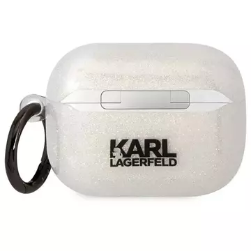 Karl Lagerfeld ochranné pouzdro na sluchátka pro kryt Airpods Pro průhledný Gliter Karl