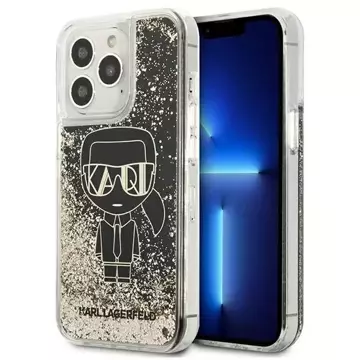 Karl Lagerfeld ochranné pouzdro na telefon KLHCP13LLGGKBK pro Apple iPhone 13 Pro / 13 6.1" černo/černé pevné pouzdro Liquid Glitter Gatsby