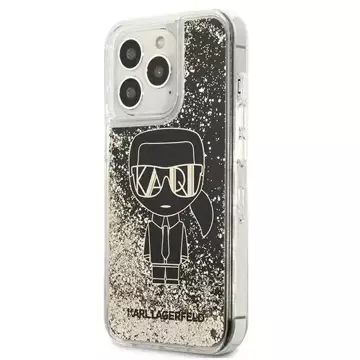 Karl Lagerfeld ochranné pouzdro na telefon KLHCP13LLGGKBK pro Apple iPhone 13 Pro / 13 6.1" černo/černé pevné pouzdro Liquid Glitter Gatsby